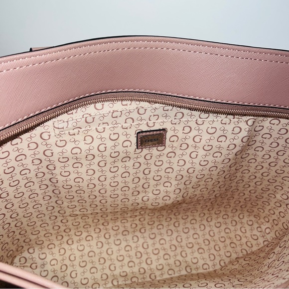 New Pink GUESS Purse Hand Bag Tote NWT Satchel Dusty Mauve Jaxon Travel - Picture 7 of 8